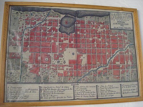Stary plan Cajamarca z okresu wicekrólestwa