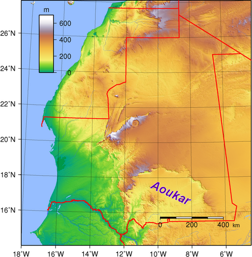 Aoukar-Mauritania Topografia