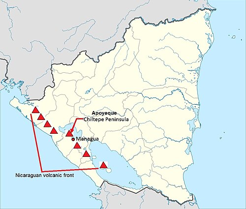 Mapa lokalizacji Apoyeque Nikaragua