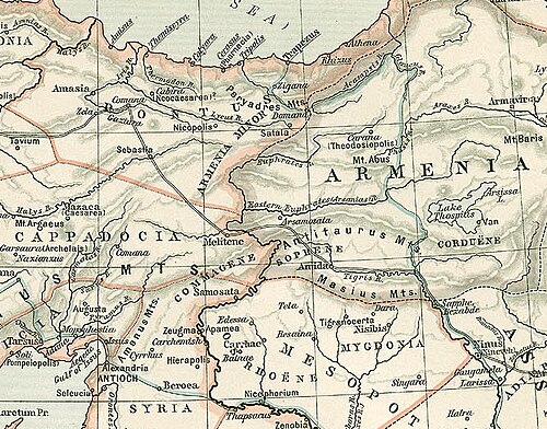 Fragment mapy Armenii ze Shepherda