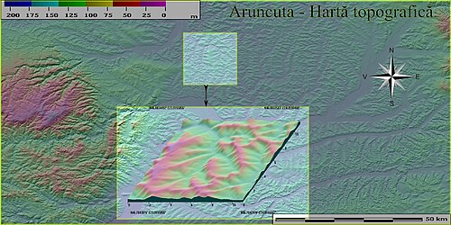 Aruncuta 0 - Mapa topograficzna
