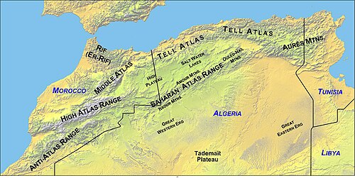 Góry Atlas - oznaczone