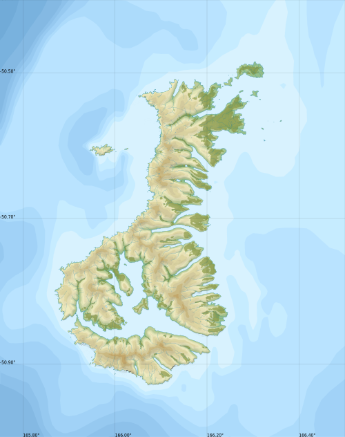 Wyspy Auckland - mapa geograficzna bez etykiet
