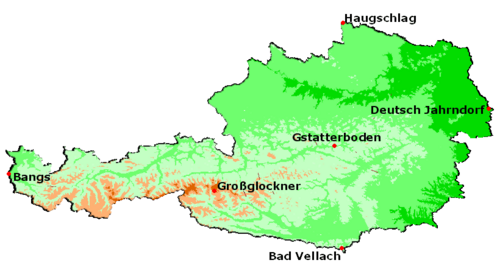 Punkty ekstremalne Austrii