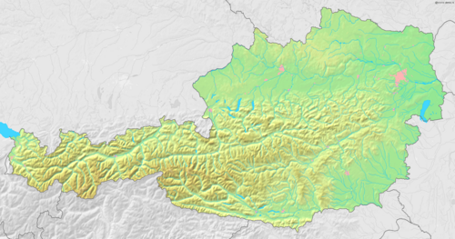 Mapa topograficzna Austrii