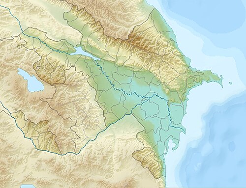 Mapa relief i lokalizacji Azerbejdżanu