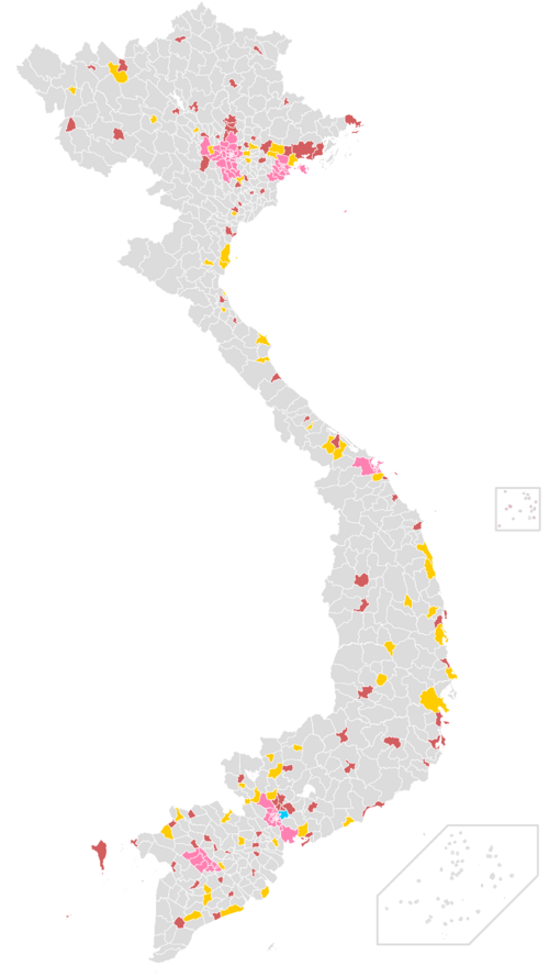 Mapa miast i miasteczek Wietnamu