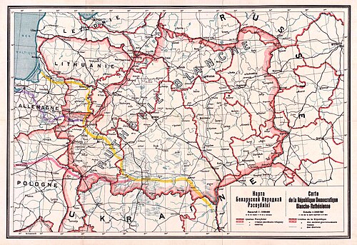 Mapa BNR (Białoruska Republika Narodowa) 1918