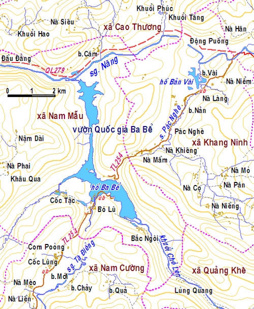 Mapa Bác Kạn - Jezioro Ba Bể