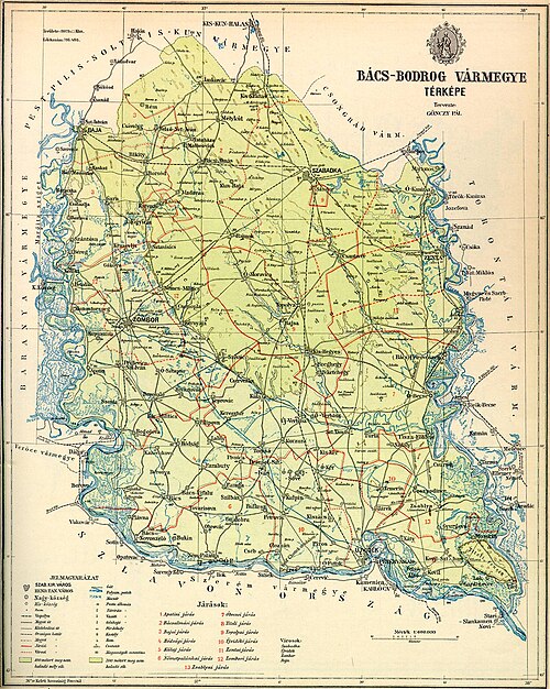 Mapa okręgu Bács-Bodrog