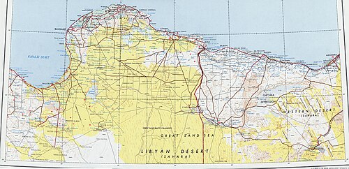 Mapa obszaru Benghazi Armii USA 1973