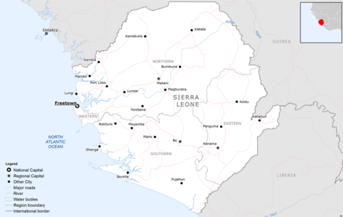 Mapa bazowa Sierra Leone
