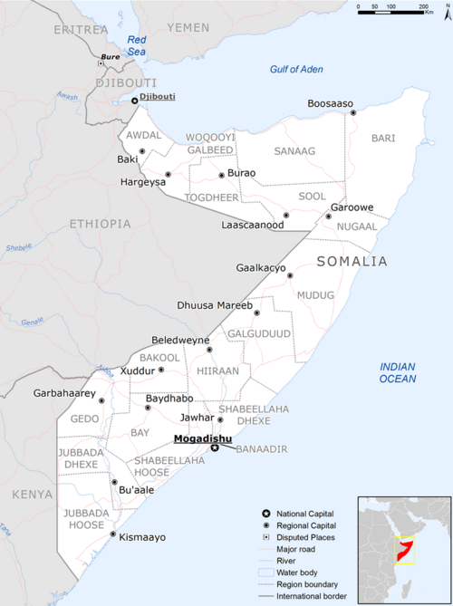 Mapa podstawowa Somalii