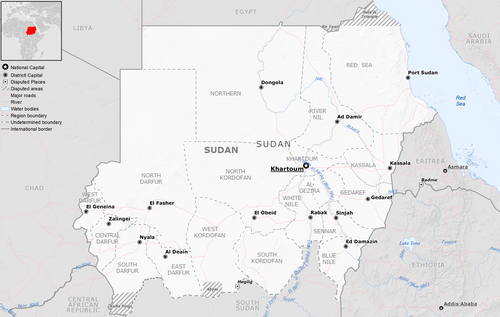Mapa podstawowa Sudanu
