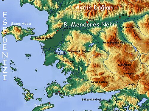 Mapa gór Beşparmak
