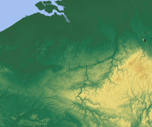 Mapa topograficzna Belgii