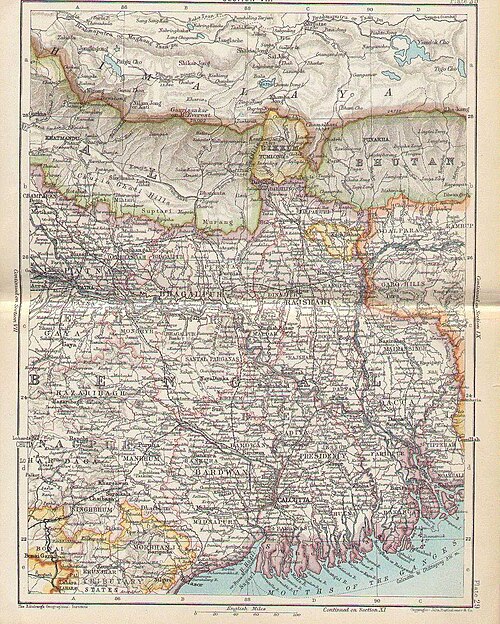 Mapa Bengalu 1893