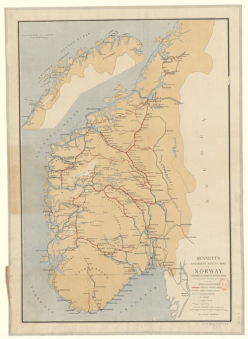 Mapa turystyczna Bennetta Norwegii
