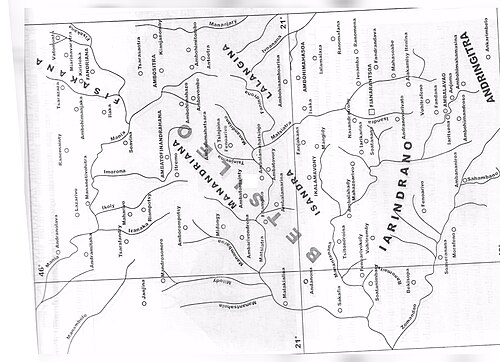 Mapa królestw Betsileo