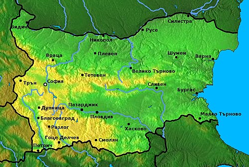 Bułgarska mapa topograficzna