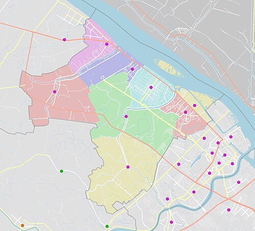 Mapa administracyjna dystryktu Binhthuy