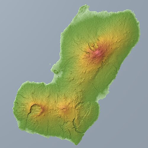 Mapa rzeźby Bioko, SRTM-1