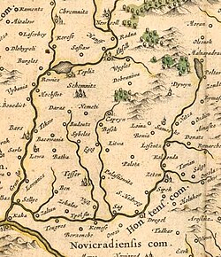 Blaeu Węgry 1645 - region Hont