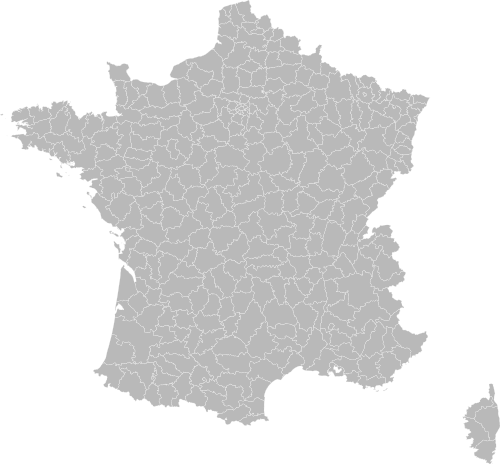 Mapa Francji z arrondissementami