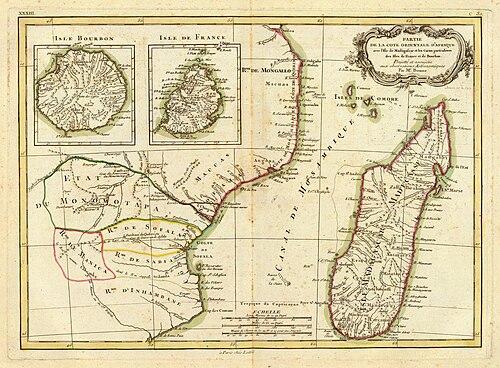 Mapa wschodniego wybrzeża Afryki