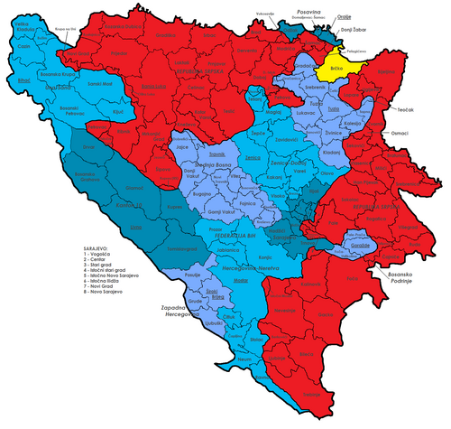 Mapa polityczna Bośni i Hercegowiny