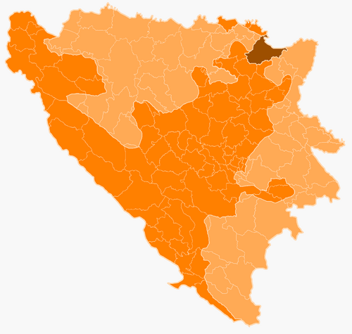 Mapa podziału administracyjnego Bośni i Hercegowiny