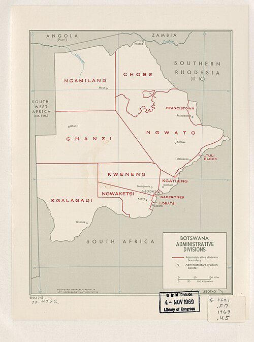 Botswana - Podział administracyjny