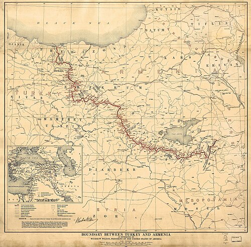 Granica Turcji i Armenii wg. Wilsona