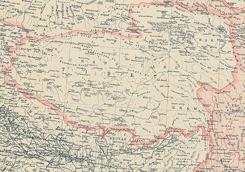 Granica Tybetu na mapie Chin 1912
