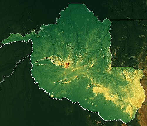 Brazylia Rondônia mapa rzeźby