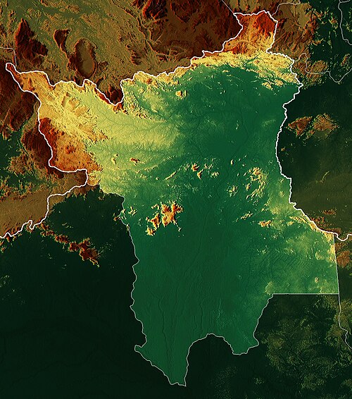 Brazylia Roraima mapa rzeźby