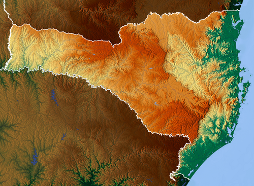 Brazylia Santa Catarina mapa rzeźby