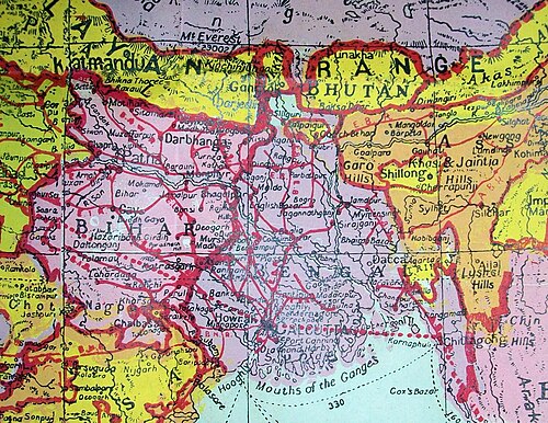 Indie brytyjskie (1940) - mapa regionalna