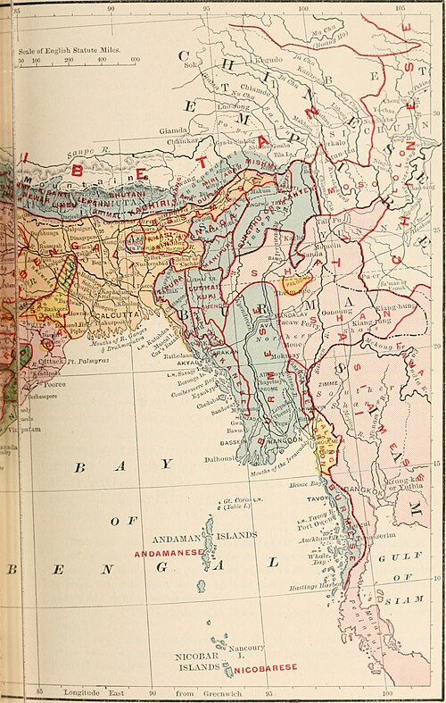 Brytyjskie Indie: Północno-wschodnie Indie i Myanmar, 1891