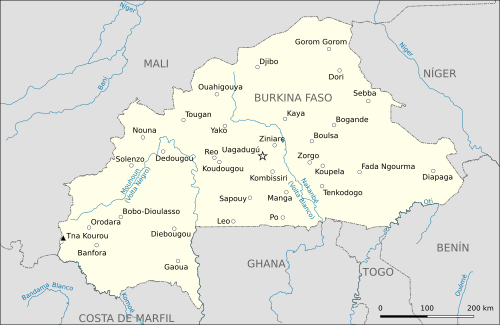 Burkina Faso - Mapa ogólna V1