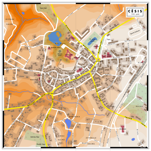Plan miasta Cēsu z 1940 roku