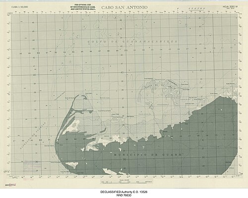 Cabo San Antonio (Kuba) - mapa historyczna