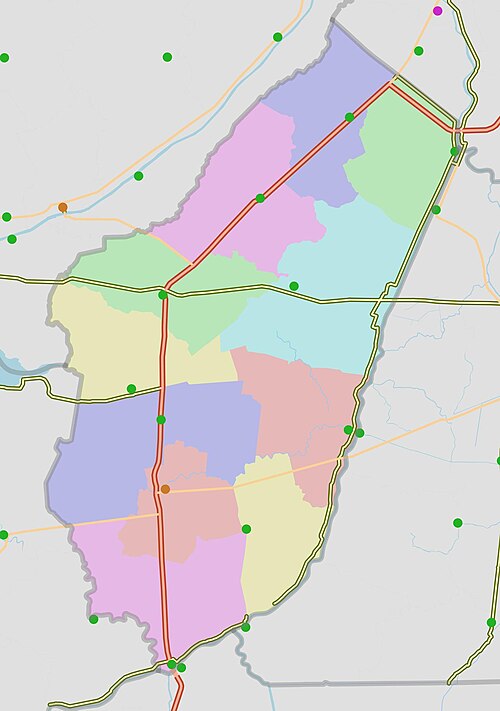 Mapa administracyjna dystryktu Cainuoc