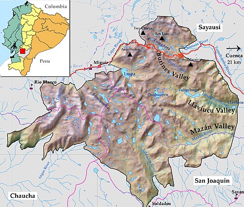 Mapa Parku Narodowego Cajas