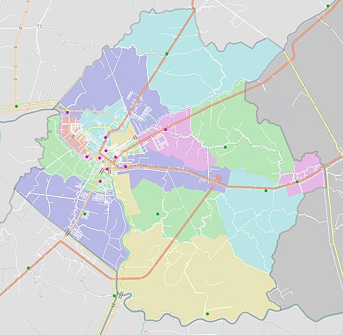 Mapa administracyjna miasta Camau