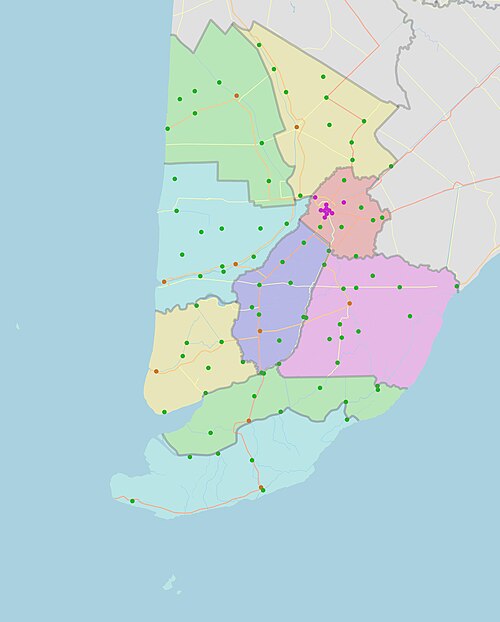 Mapa administracyjna prowincji Camau