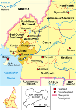 Kamerun - mapa polityczna (Littoral)