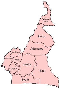 Kamerun - mapa polityczna (angielski)