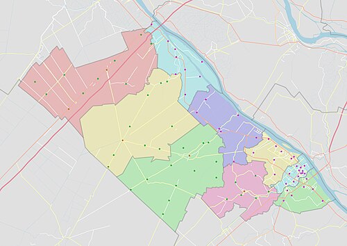 Mapa administracyjna miasta Cantho