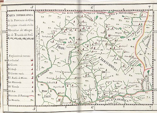 Mapa topograficzna prowincji Chachapoyas